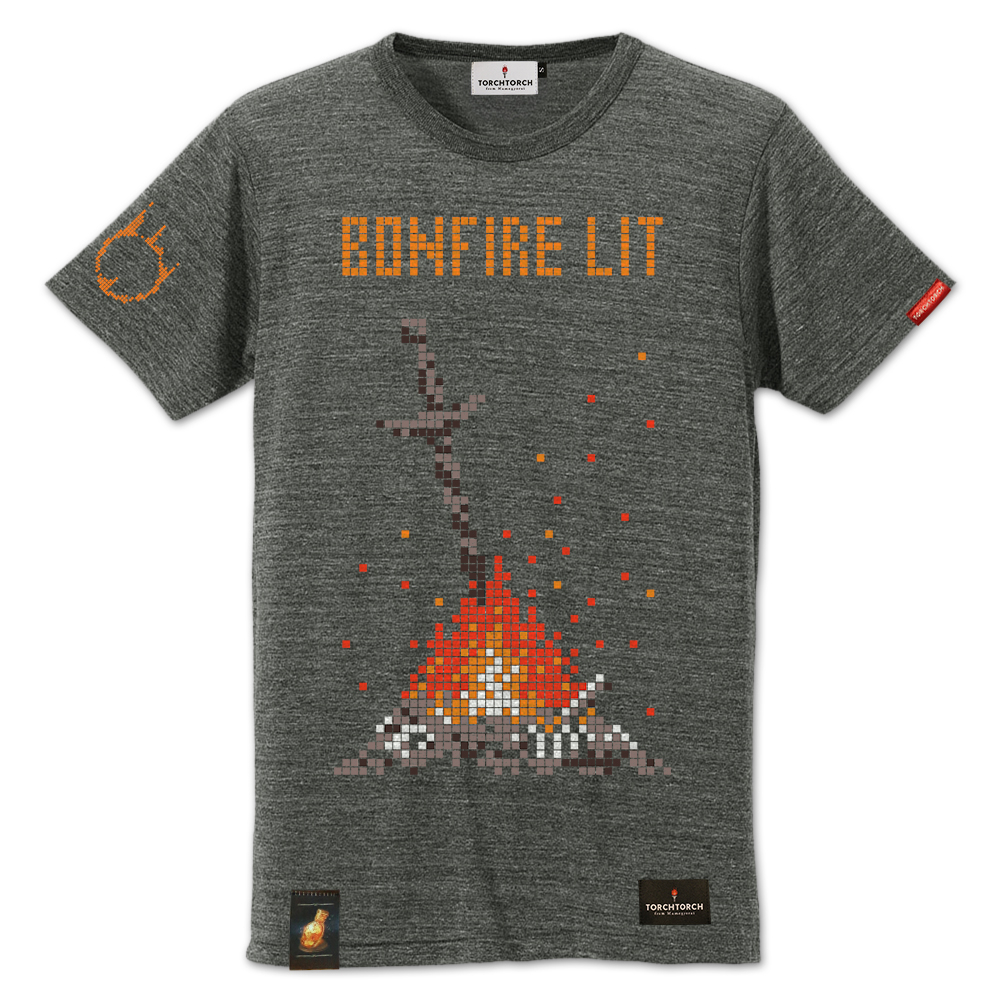 8bitの篝火のtシャツ ダークソウル Torch Torch